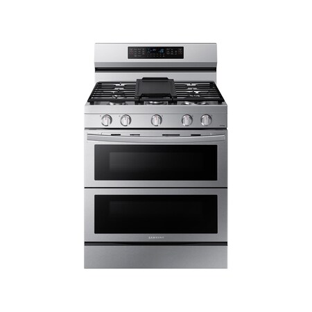 Samsung 6.0 cu. ft. Smart Freestanding Flex Duo Gas Range with Stainless Cooktop, Air Fry & Convection+ NX60A6751SS